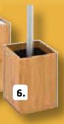 PnP Bamboo Rectangular Toiletbrush Holder & Brush-Each