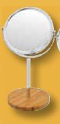 PnP Iron Mirror With Bamboo Base-Each