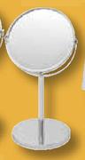 PnP Round Chrome Plate Stand Mirror-Each