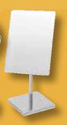 PnP Square Chrome Plate Stand Mirror-Each