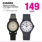Casio Gents or Ladies Analogue Watches Each
