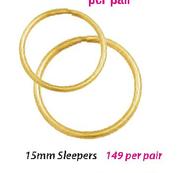 9ct Gold 15mm Sleepers-Per Pair