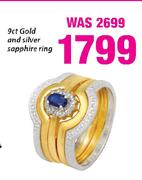 9ct Gold and Silver Sophire Ring