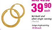 9ct Gold and Large Single Earring Each