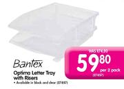 Bantex Optima Letter Tray with Risers-per 2 pack 