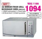 Defy Mirror Finish Grill Microwave Oven-34Ltr(DMO343)