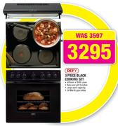 Defy 3 Piece Black Cooking Set