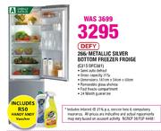 Defy Metallic Silver Bottom Freezer Fridge-266Ltr(C315 DFC381)