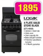 Logik 4 Plate Solid Stove Black(LFS-400A)