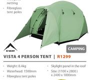 K-Way Vista 4 Person Tent