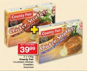 County Fair Crumbed Chicken Steaklets Assorted-2 x 400g