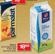 Clover Ultra Pasteurised Fresh Milk Assorted-2L Each