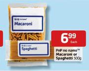 Pnp No Name Macaroni Or Spaghetti-500g Each