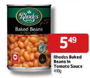 Rhodes Baked Beans In Tomato Sauce-410gm