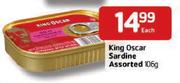 King Oscar Sardine Assorted - 106g Each