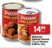 Spekenam Smoked Viennas - 275g Or Viennas In Brine - 390g Each