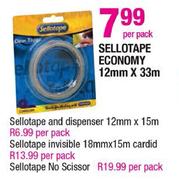 Sellotape Economy-12mmx33m-Per Pack