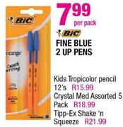 Bic Fine Blue 2 Up Pens-Per Pack