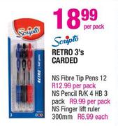 Scripto Retro 3's Carded-Per Pack