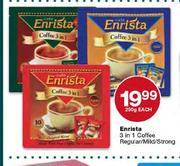 Enrista 3 in 1 Coffee Regualr/Mild/Strong-250g Each