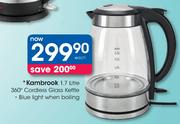 Kambrook 1.7 Litre 360 Cordless Glass Kettle-Each