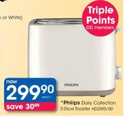 Philips Daily Collection 2-Slice Toaster (HD2595/00)-Each