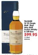 Talisker 10 YO Single Malt Skye Isley Malt Scotch Whisky In Gift Box-750ml