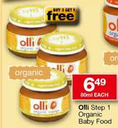 Olli Step 1 Organic Baby Food-80ml each