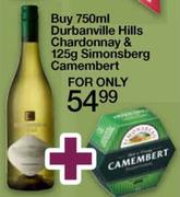 Durbanville Hills Chardonnay-750ml & Simonsberg Camembert-125g