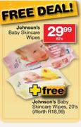 Johnson's Baby Skincare Wipes-80's + Johnson's Baby Skincare Wipes-20's