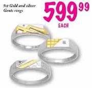 9ct Gold and Silver Gents Rings-Each