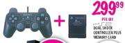 PS2 Dual Shock controllers Plus Memory Card 