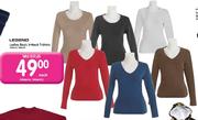 Ladies Basic V-Neck T-Shirts-Each
