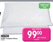 Sheraton Feather Twinpack Pillows-Per 2 Pack