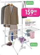 Home Clothes Dryer or Single Garment Rack with Middle Bar-Each