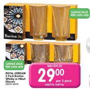 Royal Leerdam 3 Pack Bastion Whisky or Hiball Glasses-Per 3 Pack