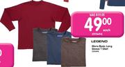 Legend Mens Basic Long Sleeve T-Shirt-Each