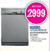 Kelvinator 12 Place Metallic Silver Dishwasher