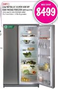 Defy Metallic Silver Side By Side Fridge/Fridge-556ltr