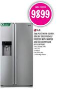 LG Platinum Silver Side-By-Side Fridge/Freezer With Water and Ice Dispenser-508ltr