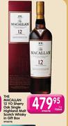 The Macallan 12 Yo Sherry Oak Single Highland Malt Scotch Whisky-1 x 750ml