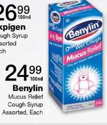 Benylin Mucus Relief Cough Syrup Assorted-100ml Each