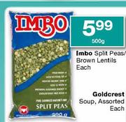 Imbo Spilt Peas/Brown Lentils-500g Each