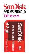 Sandisk 2GB MS Pro Duo