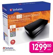 Verbatim 2TB External Hard Drive USB 3