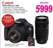 Canon Twin Lens (EDS 1100D) + 18-55 Lens + 75-300mm Lens + Sandisk 8GB Ultra Card