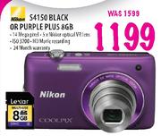 Nikon S4150 Black Or Purple Plus 8GB