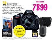 Nikon D5100 Bundle + 18-55vr Lens + 55-200vr Lens + Photoshop Elements + 4GB Card + Shoulder Bag