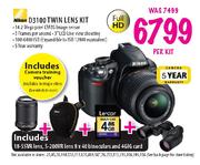 Nikon D3100 Twin Lens Kit + 18-55VR Lens + 5-200VR Lens 8 x 40 Binoculars + 4GIG Card