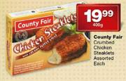 county Fair Crumbed chicken steaklets-400g